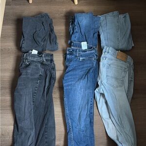 Hollister Slim Men’s Jeans - Black, Dark Blue, Medium Blue, Light Blue